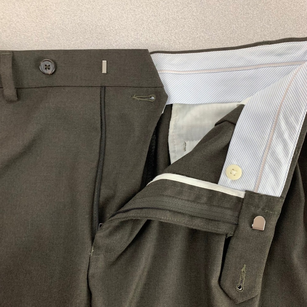 Ralph Lauren Dress Pants Mens 40x29 (fit 38x29) Brown Pleated Cuffed Trousers - Picture 4 of 12